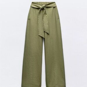 New Zara wide leg pants w tie waist